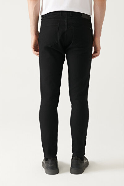 Avva Erkek Siyah 5 Cepli Esnek Kanvas Slim Fit Pantolon B003001