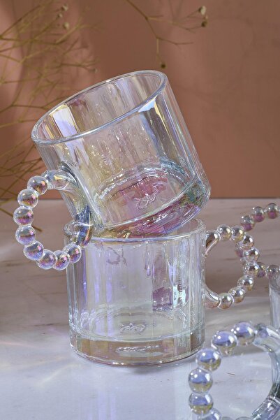 Perotti Ringo Line Luster - 100ml Cam Cup with 6 Bead Handles Espresso and Turkish Coffee Cup