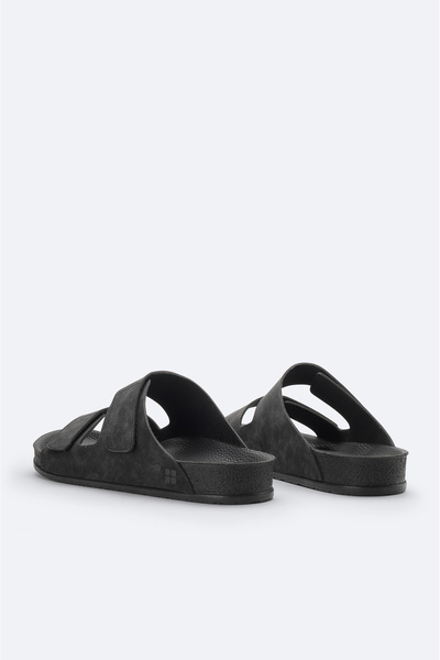 Avva Men's Black Double Strap Lightweight Comfortable Sole Sandals Slippers A51Y8301