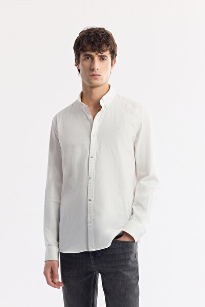 Avva Чоловіча сорочка з білим коміром на ґудзиках, в подарунковій коробці, 100% бавовна, базова модель, прямий крій B002034