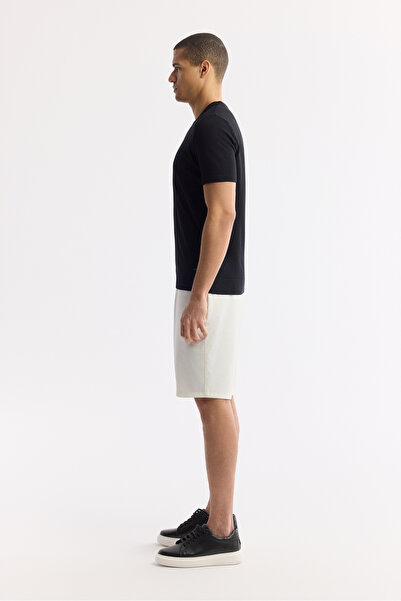 Avva Men's Black Crew Neck Viscose Blended Textured Knit T-Shirt A51Y5163