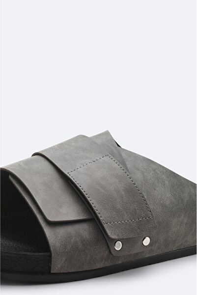 Avva Men's Gray Single Strap Lightweight Comfortable Sole Sandals Slippers A51Y8302