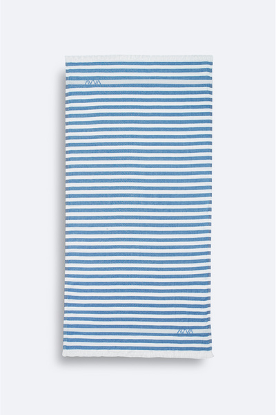 Avva Men's Blue Striped 100% Cotton Peshtamal A51Y8204