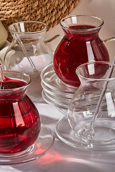 Perotti Keyf-I Ala 18 Piece Glass Plate 200 ml Borosilicate Tea Set