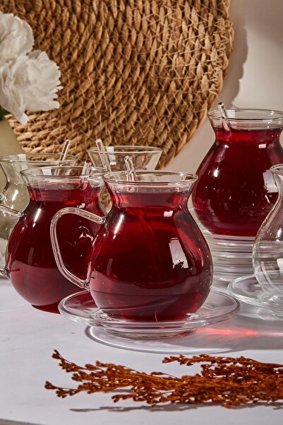 Perotti Keyf-I Ala 18 Piece Glass Plate 200 ml Borosilicate Tea Set