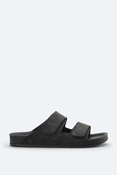 Avva Men's Black Double Strap Lightweight Comfortable Sole Sandals Slippers A51Y8301