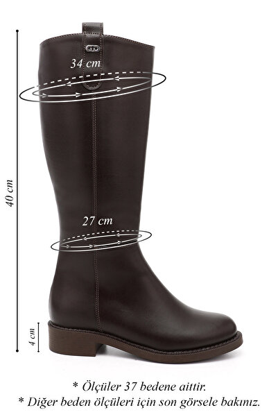 GÖNDERİ(R) Γυναικείες/Κοριτσίστικες μπότες με φερμουάρ και θερμοσόλα σε καφέ χρώμα