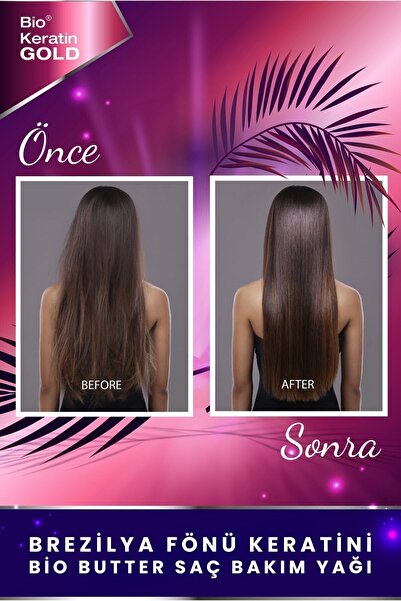Bio Keratin Gold Brezilya Fönü Keratini 700 ml + Bio Butter Saç Bakım Yağı 210 ml