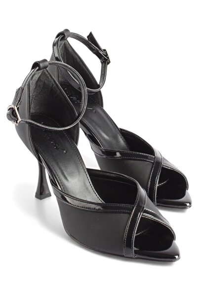 luuq shoes Noi̇re Ankle Strap Women's Heeled Shoes