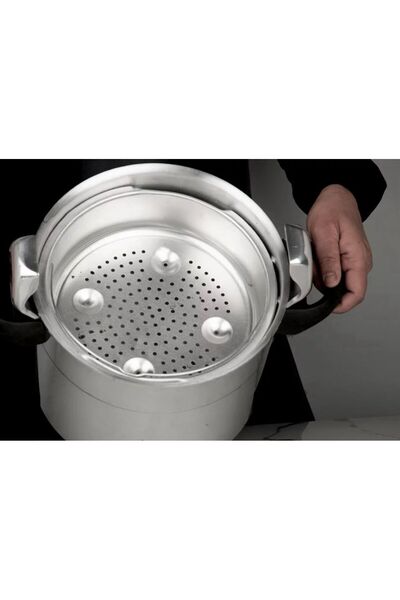 Kitchen King Kitchen King pressure cooker made of shiny aluminum, cooking pot with a rack for cooking mandi, 9 liters