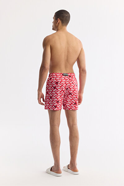 Avva Erkek Kırmızı Hızlı Kuruyan Baskılı Çantalı Relaxed Fit Relaxed Fit Deniz Şortu A51Y3827
