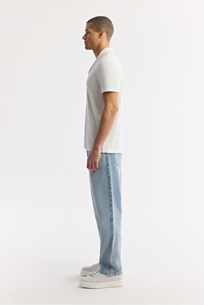 Avva Ανδρικό μπλουζάκι με γιακά σάλι από βισκόζη με ανάμειξη ζακάρ κανονική εφαρμογή A51Y1071