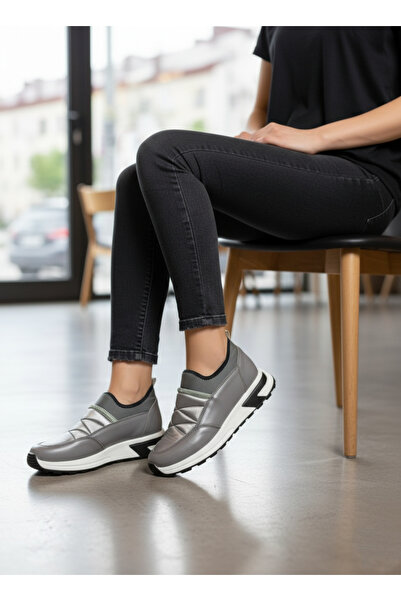 Catelyn Women's Sneaker Gray Satin Casual Sports Shoes & Orthopedic Sole