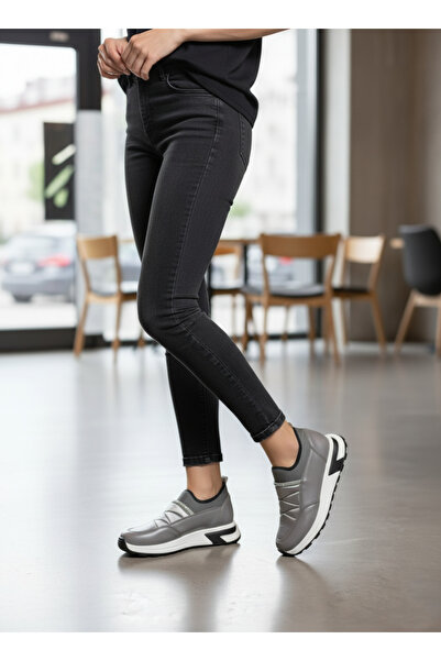 Catelyn Women's Sneaker Gray Satin Casual Sports Shoes & Orthopedic Sole