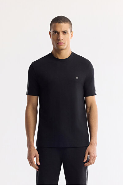 Avva Ανδρικό μπλουζάκι με στάμπα με λαιμόκοψη με δύο ελαστικότητες και κανονική εφαρμογή A51Y1150