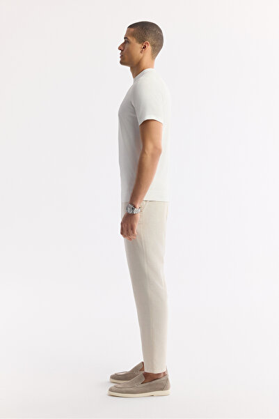 Avva Men's Ecru Crew Neck Rayon Knitwear Regular Fit T-Shirt A51Y5005