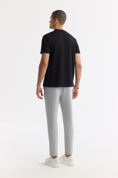 Avva Ανδρικό μπλουζάκι με αντανακλαστικό λαιμόκοψη, διπλό ελαστικό, κανονική εφαρμογή A51Y1037