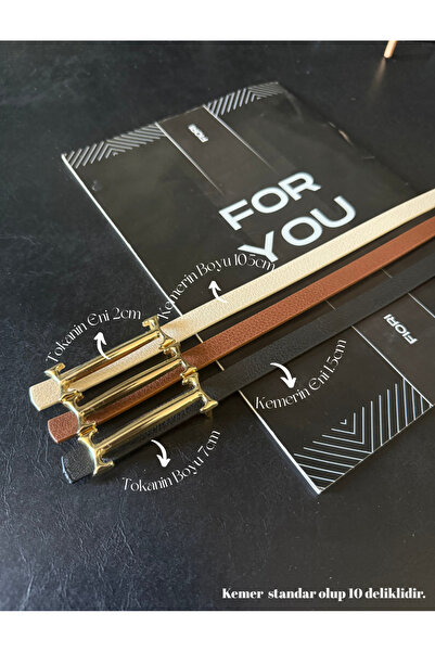 Fiori حزام ذهبي طويل بمشبك رفيع مكون من 3 قطع، حزام للبنطلون، حزام للقميص، حزام للسترة، حزام للملابس