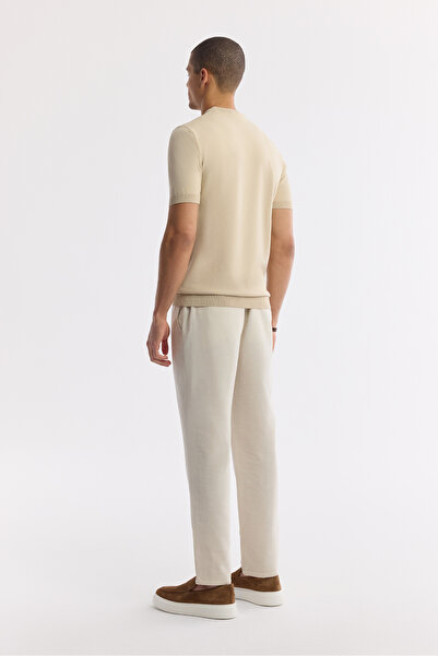 Avva Men's Beige Crew Neck Rayon Knitwear Regular Fit T-Shirt A51Y5003