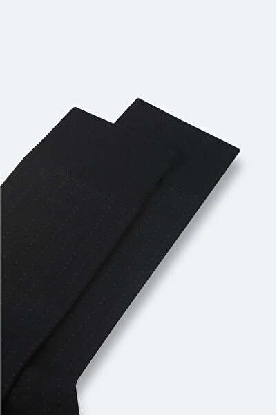 Avva Men's Black Patterned Bamboo Socks A42Y8518