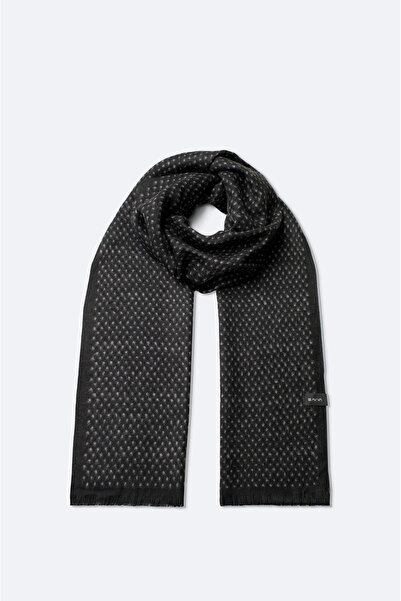 Avva Men's Black Patterned Shawl A42Y9405