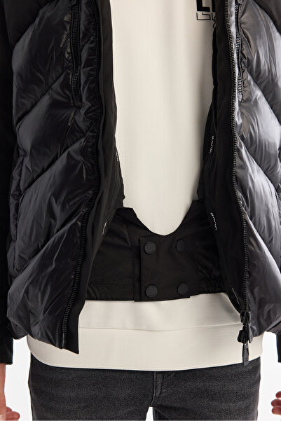 Avva Men's Black Departure Hooded Water Repellent Windproof Goose down Puffer Ski Jacket A42Y6158