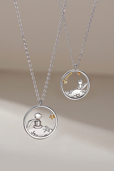 Eva Jewelry Dostluk Sembolü Gümüş Kaplama Çift Kolye