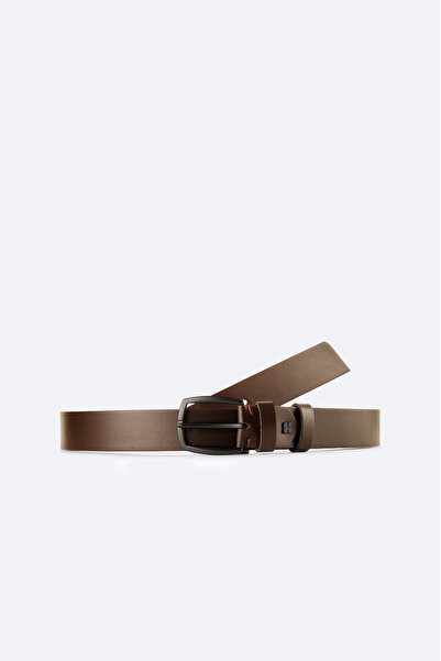 Avva Men's Brown 100% Leather Belt A42Y9306