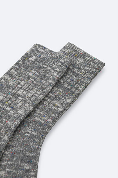 Avva Мъжки сиви памучни плетени чорапи A42Y8501