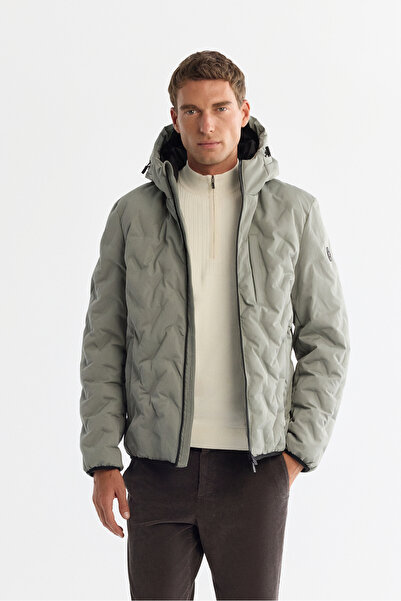 Avva Men's Nile Green Hooded Water Repellent Windproof Comfort Fit Coat A42Y6041