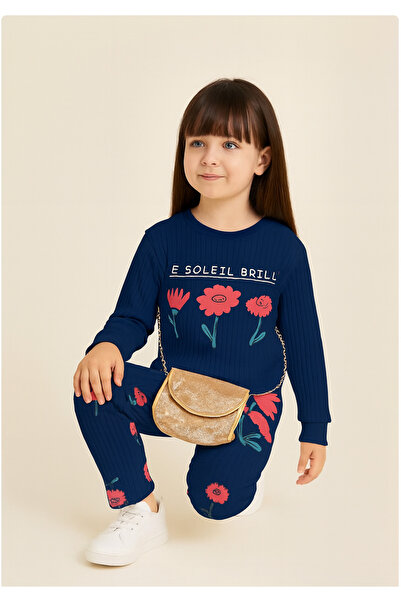 Junior Set dublu pentru fete cu model de cerb LittlePoffy