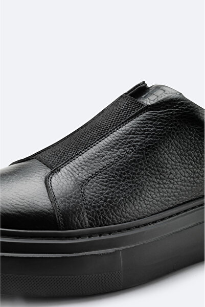 Avva Erkek Siyah %100 Deri Esnek Taban Hafif Casual Ayakkabı A42Y8008