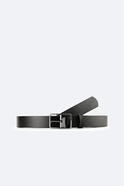 Avva Men's Black 100% Leather Double-Sided Belt A42Y9310