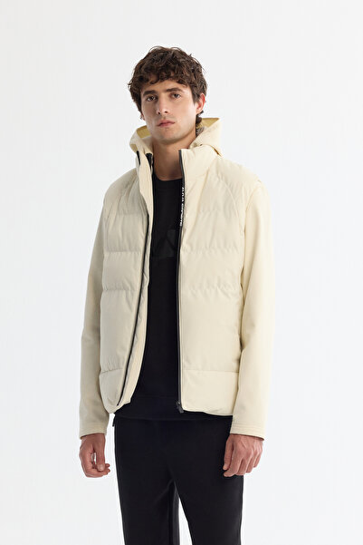 Avva Чоловічий екрю з капюшоном, водовідштовхувальний, вітрозахисний, знімний підкладкою, сезонний пуховик A42Y6100