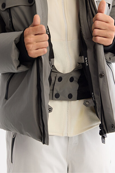 Avva Men's Darkgray Hooded Water Repellent Windproof -20 ° C Durable Goose down Ski Jacket A42Y6123