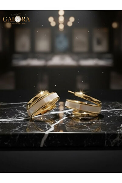 GALORA Tokyo Chic C-Form Küpe – Modern Minimal Lüks