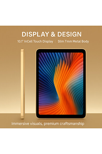 OTEETO TAB 19 10.1" Android 14 Tablet, 12GB RAM, 512GB ROM, 8000mAh, Gold