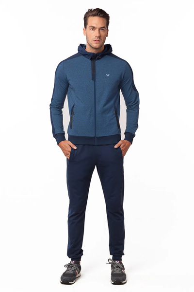 bilcee Ανδρικό Σετ Φούτερ Πλεκτό από Βαμβάκι με Ινδικό Στάμπα 6101