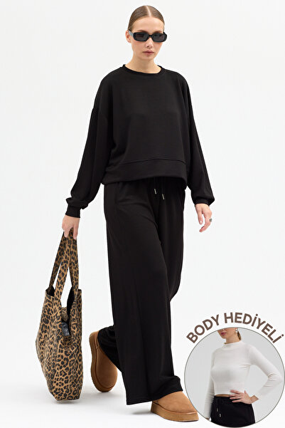 Mezka Confortabil, elastic, cu mâneci lungi, țesătură moale premium, modal, n...