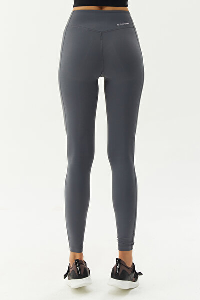 bilcee Colanți sport gri pentru femei, cu talie înaltă, elastici și modelați 4229