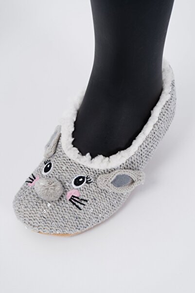 TOP TO HEEL Peluş İçi Sıcak Tutucu Kaydırmaz Babet Ev Çorabı / Ev Patiği
