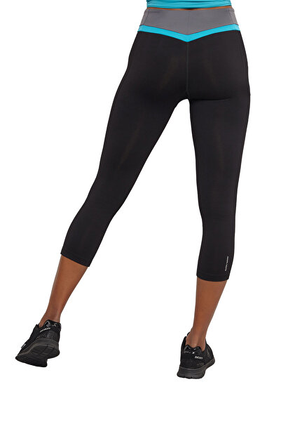 bilcee Women's Black-Blue High Waist 3/4 Short Stretchy and Recovery Solid Color Casual Sports Leggings 7118