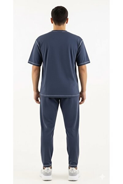STITCH by MH Mens Oversize Silkati Tshirt & Long Pajama Set