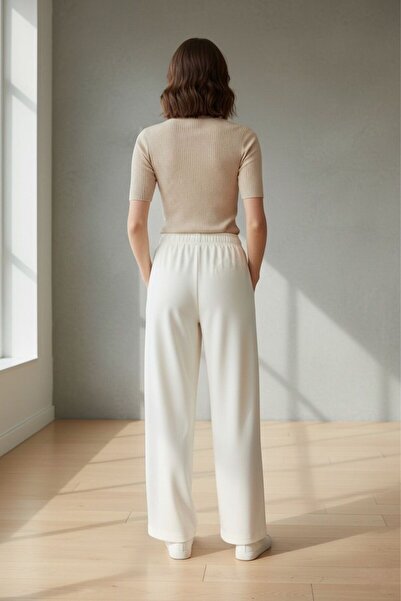 Elbikom Premium Kumaş Pantolon Ekru Rengi