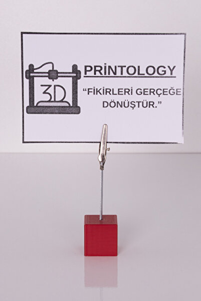 Printology Metal Not Tutucu Metal Kıskançlı Notluk Kırmızı Masaüstü Not Tutacağı