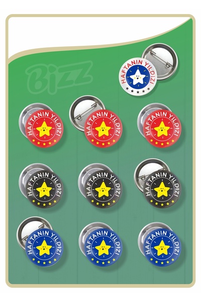 B Ajans Bizz Haftanın Yıldızı - Yıldız Öğrenci Motivasyon Rozeti -01 ( TOPLAM...