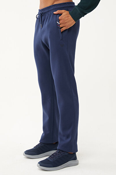 bilcee Ανδρικό χειμερινό φλις παντελόνι με ίσιο πόδι σε μπλε ναυτικό χρώμα 0707