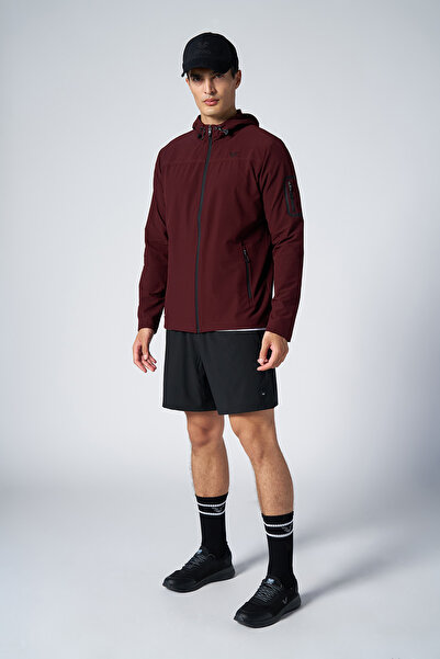 bilcee Men's Burgundy Hooded Training Woven Tracksuit Top 0547