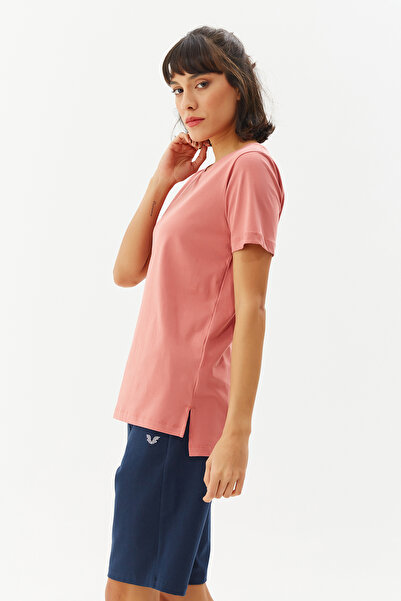 bilcee Γυναικείο μπλουζάκι με κοντό μανίκι από βαμβακερό λαιμόκοψη 9242