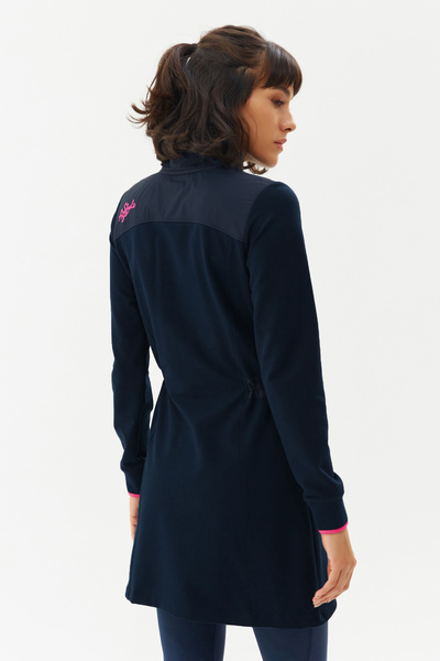 bilcee Top de trening pentru femei, albastru închis, cu fermoar - 0153